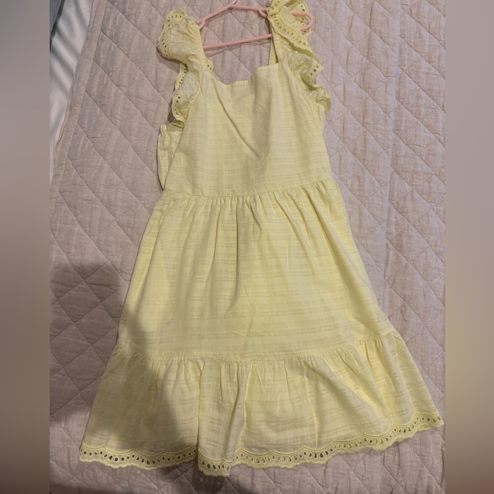 Cat & Jack Yellow Tiered Ruffled Sundress Sz L 10/12